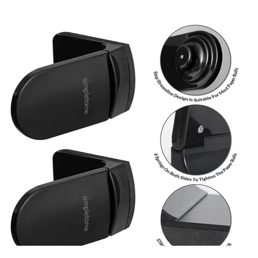 Magnetic Paper Towel Holder One-Hand Tear Kitchen‎ Fridge Black